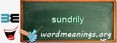 WordMeaning blackboard for sundrily